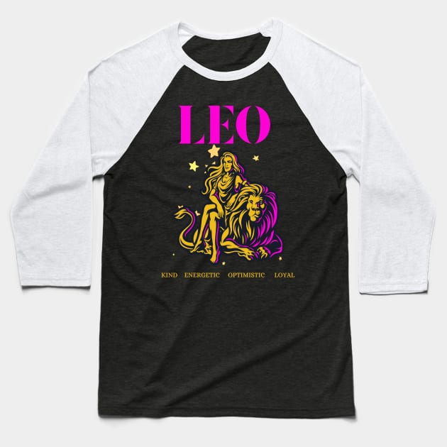 Leo ♌🦁 Zodiac Sign Astrology Baseball T-Shirt by Bro Aesthetics